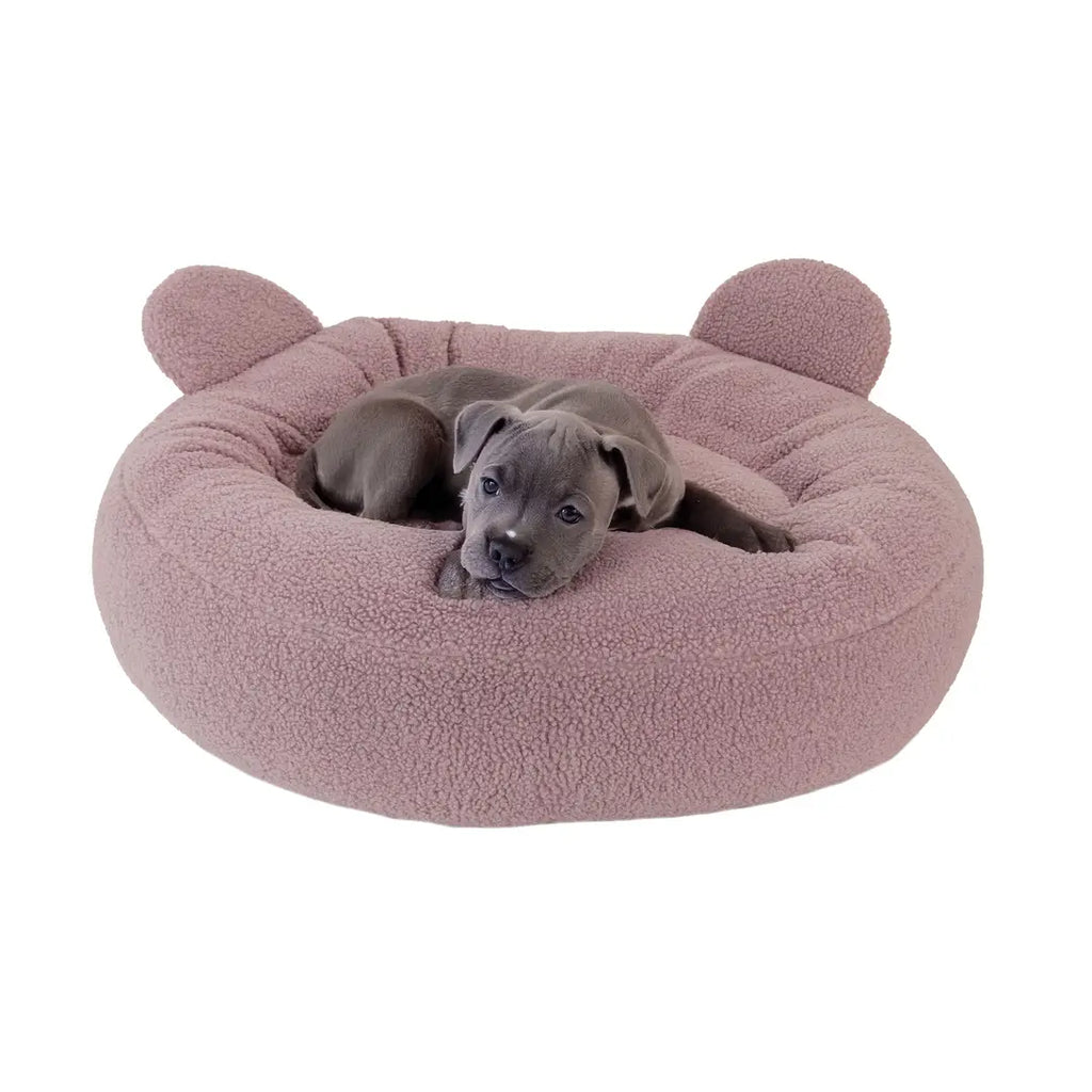 Small Bite Teddy Bear Donut Bed Rose