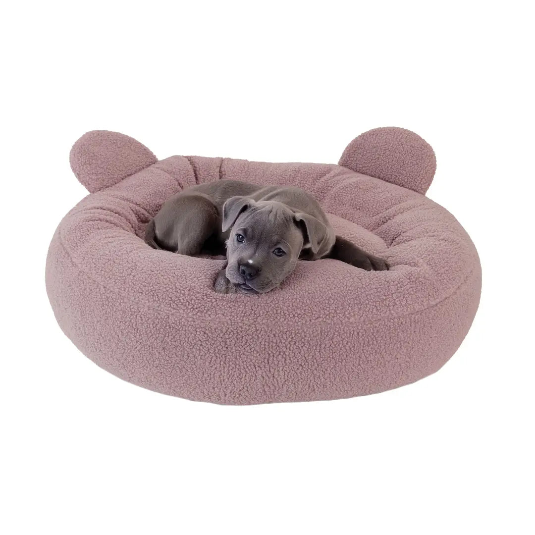 Small Bite Teddy Bear Donut Bed Rose