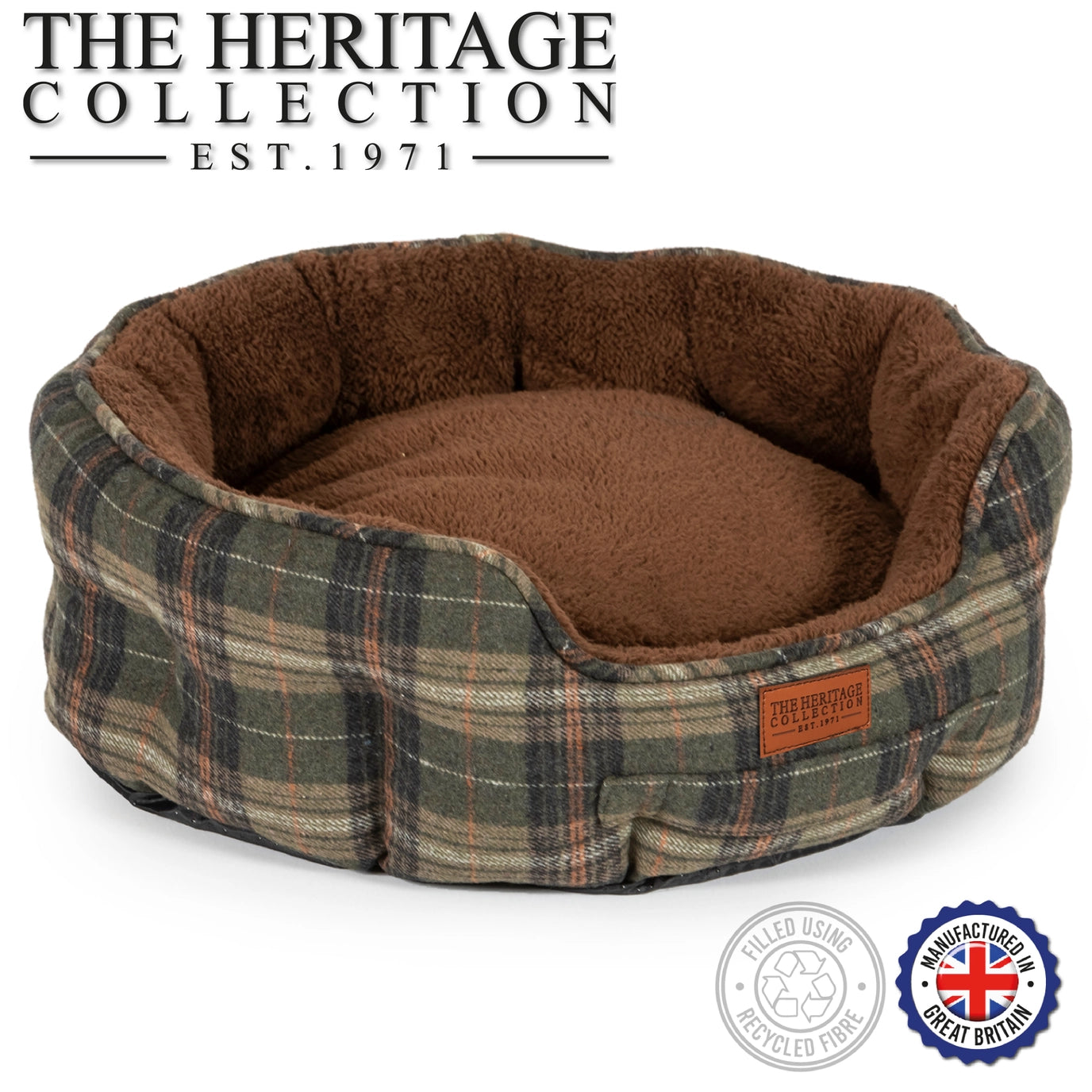 Heritage Collection Green Check Oval Bed