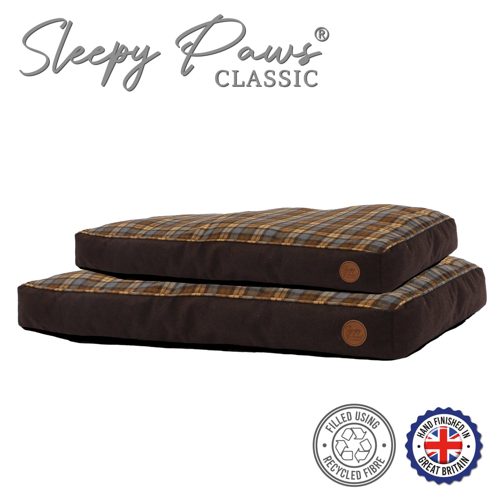 Sleepy Paws Tartan Mattress Brown/Blue
