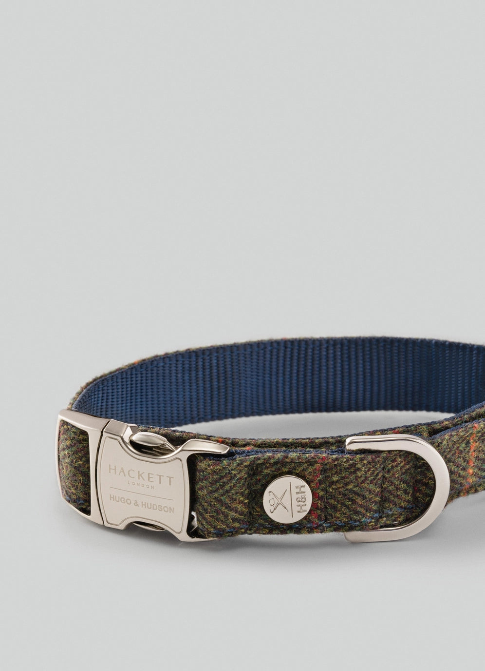 Hackett X Hugo Hudson Dark Green Checked Tweed Dog Collar